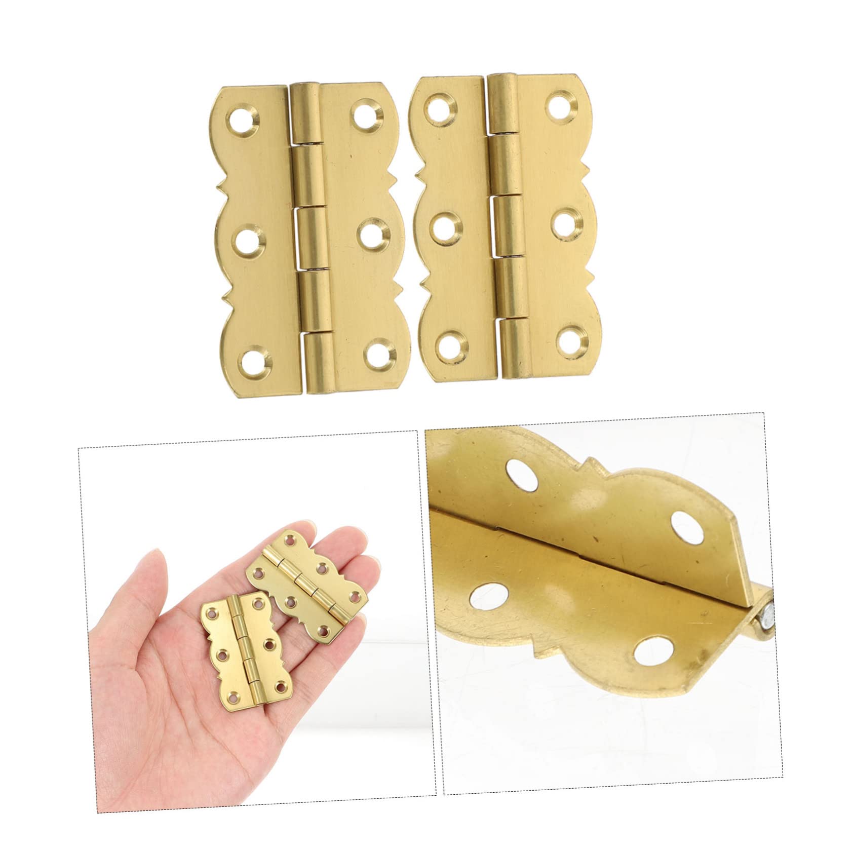 Uonlytech 10piezas Bisagras De Latón Para Piano Accesorios Musicales Resistencia La Corrosión y Desgaste Para Atriles De Piano y Estanterías Dorado