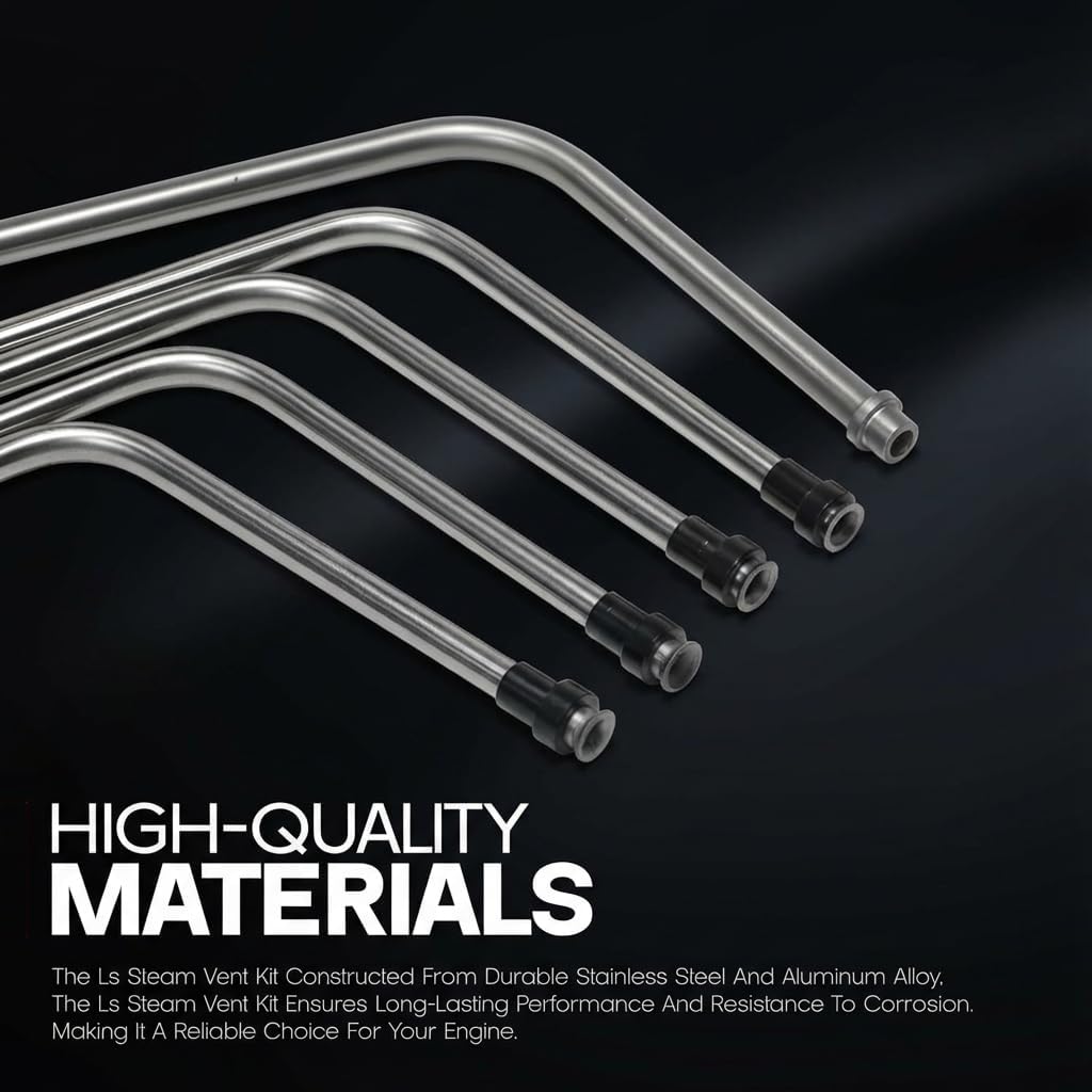 LS Coolant Crossover Steam Vent Kit Stainless Steel Complete Cool Crossover Tube Kit For Gen 3 Compatible for Holley Compatible for LS1 LS2 LS3 LS6 LS7 LSX Engines