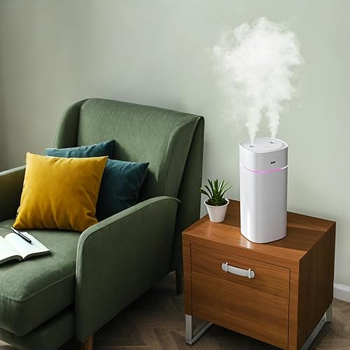 Miniatura 3 de Mini humidificadores portátiles JORMEY - Humidificador silencioso de niebla fría con anillo LED suave, humidificador de escritorio de 21.1 fl oz,