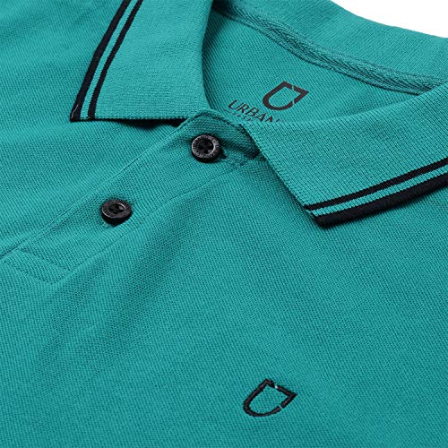 Image of Urbano Fashion Men's Solid Slim Fit Half Sleeve Cotton Polo T-Shirt