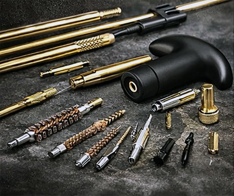Do It YourSelf Universal Gun Cleaning Kit, Brass Rods, Bore Brushes, Jags, Nylon and Cotton Accessories, for All Calibers Handguns, Pistol and Revolver (1, Small Set)-image-8
