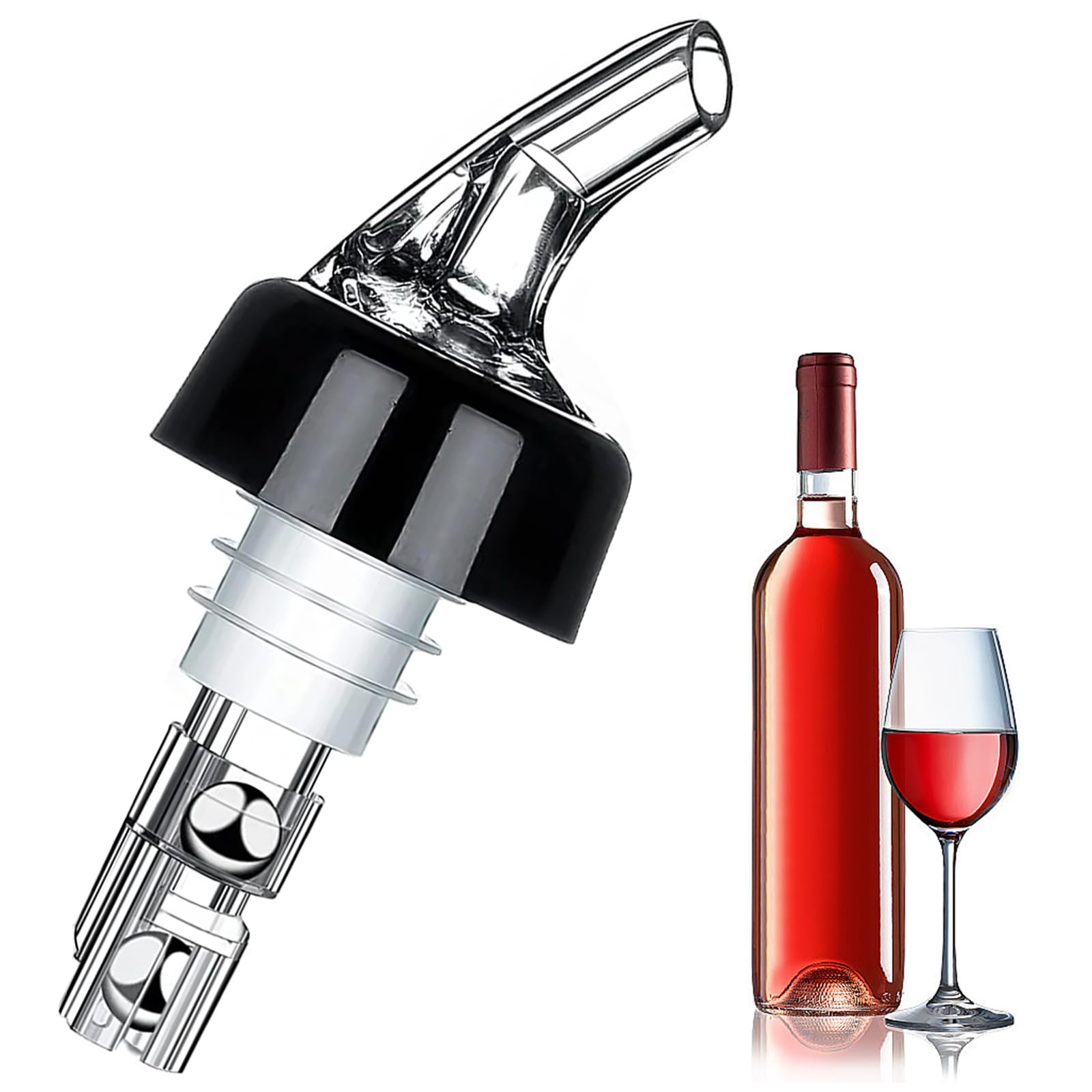 1 x bottle pourer, spirits, bottle pour spouts, portioner, 3 cl liquor dispenser, cocktail dispenser, auto pour pourer, ideal dispenser for home bar, wine, cocktails, parties