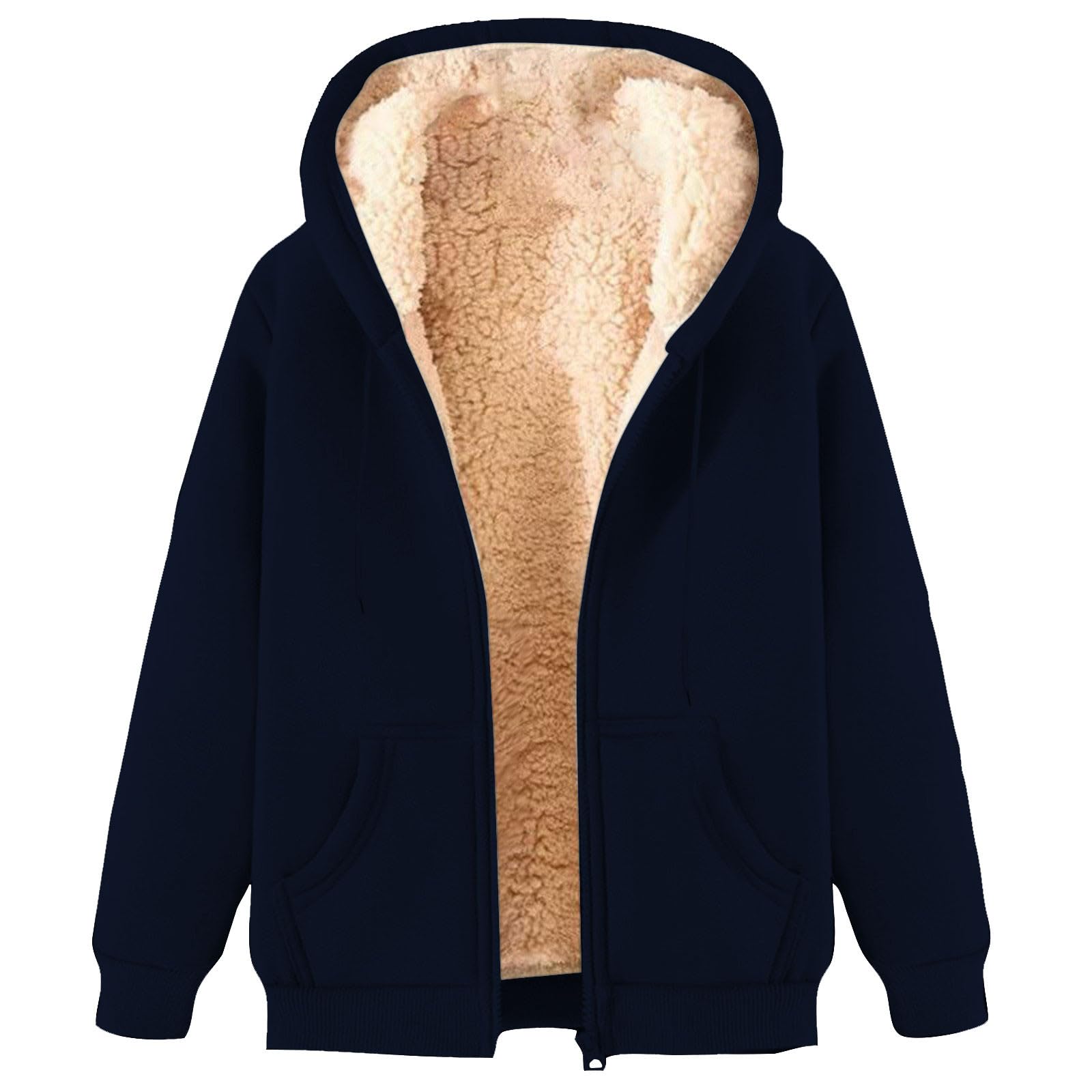 Sweatjacke Damen Gefüttert mit Kapuze Reißverschluss Warm für Herbst Winter | Wärmendes Material, Feminin geschnitten, Angenehmes Tragegefühl, Robuster Verschluss, Bequem & Stilvoll, Für Alltag & Reise