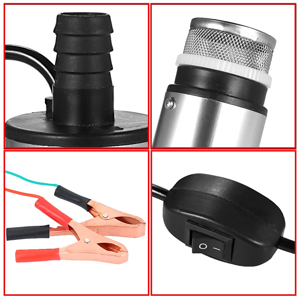 Weytoll Pompa sommersa 12V 51 mm con filtro elettrica carburante presa accendisigari