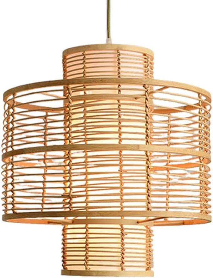 Lustres réglables en osier naturel et design creux haut de gamme pour intérieur chic