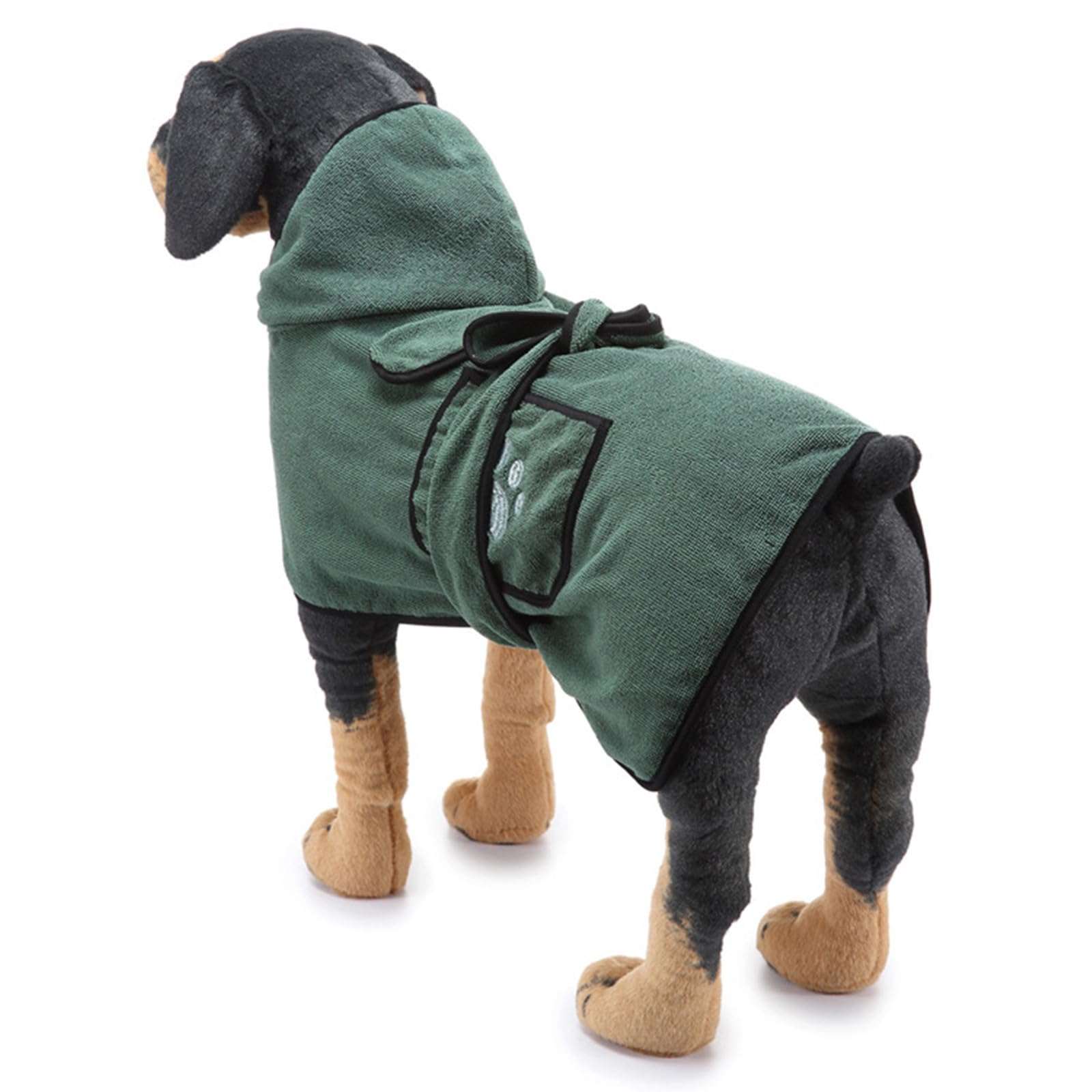 Serviette de Bain pour Chien Peignoir pour Chien Doux Super Absorbant avec Capuchon et Poche Serviettes de Bain en Microfibre Serviette de Bain pour Chien Chat à séchage Rapide