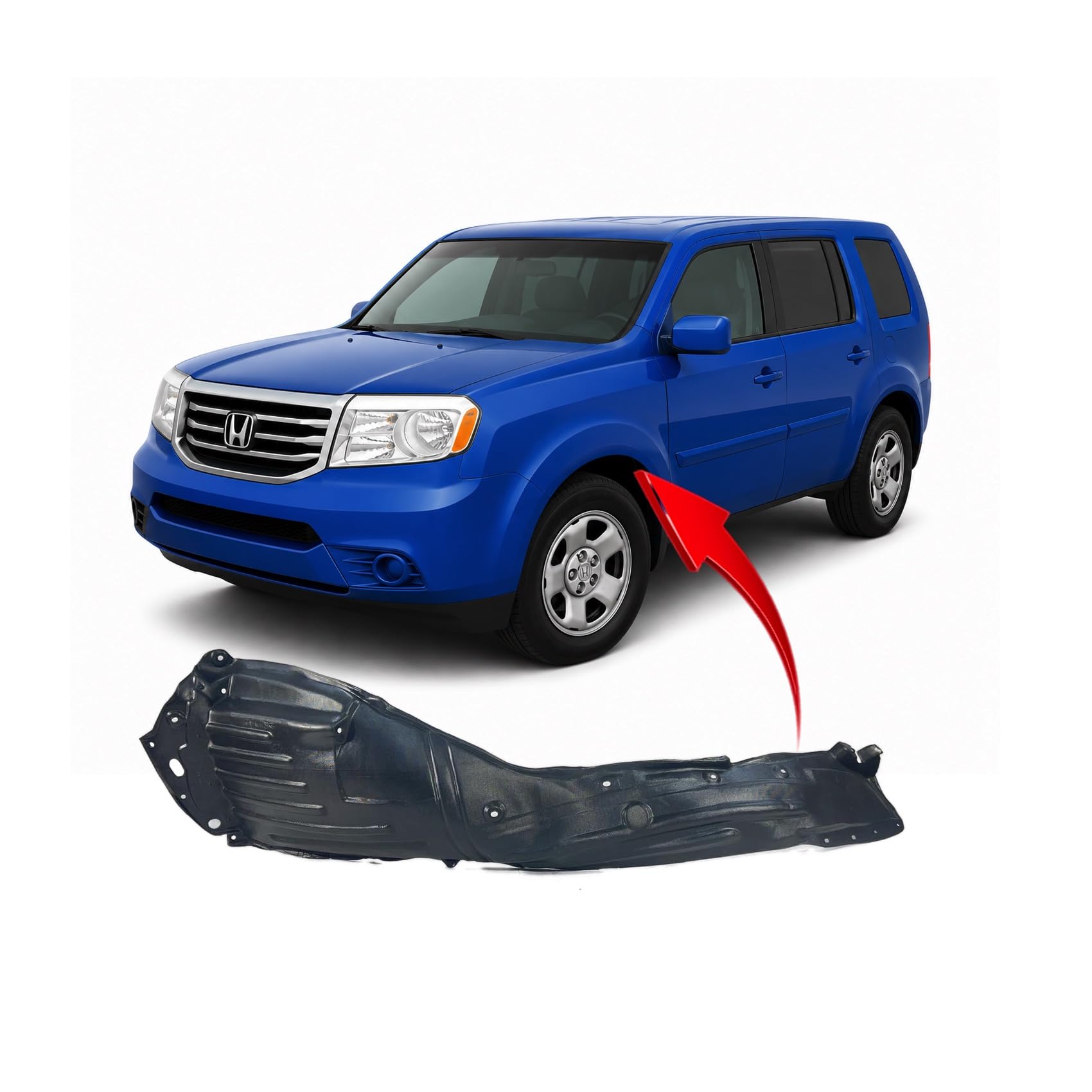 FitParts Compatible with Honda Pilot 2012–2015 Front Left Fender Liner
