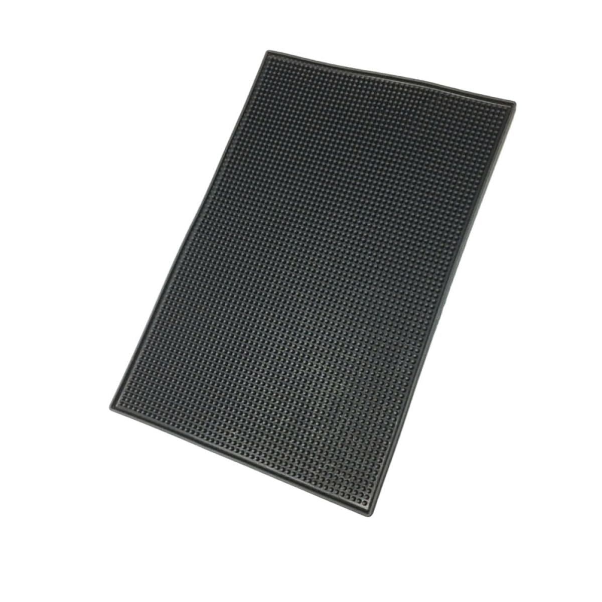 Vaguelly Tappetino da Bar in Silicone Nero Antiscivolo Scanalature Profonde, Resistente All'acqua e Facile da Lavare per Cucina e Locali Bar