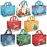 ANGELEGENES QUALITÄTSMATERIAL: Hergestellt aus hochwertigem Vliesstoff. Die Weihnachtstüten sind robust und langlebig genug und können zum Transportieren von Geschenken verwendet werden, um die Gefahr des Zerreißens zu verringern. Sie können Ihre stinkenden Plastiktüten durch diese super stylischen Tragetaschen ersetzen.