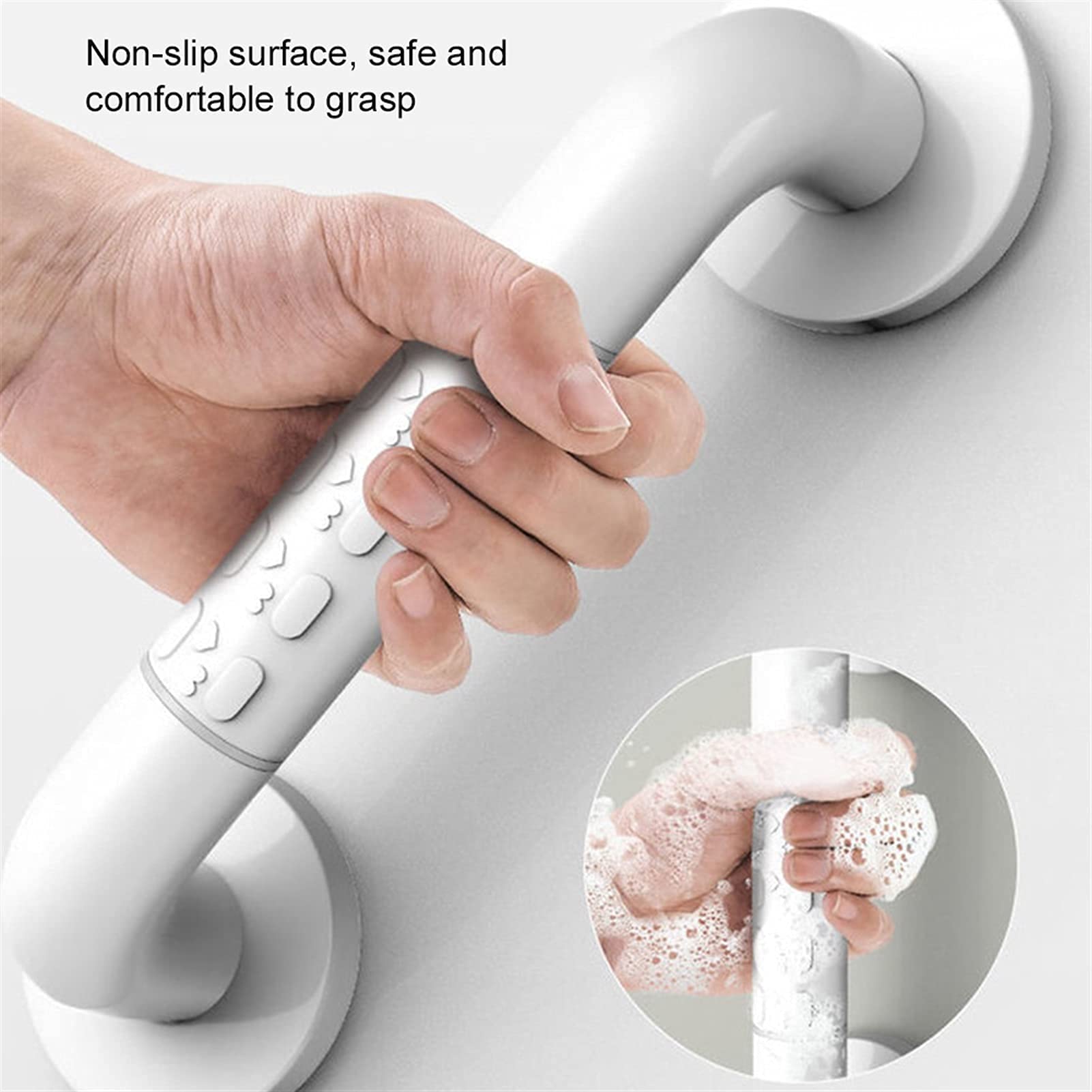 Corrimano, Corrimano per Servizi Igienici, Bar a Handicap da 35 Mm Bar per Pazienti Anziani Doccia Binario Di Sicurezza Acciaio Inossidabile Antiscivolo con Anello Luminoso/59 cm