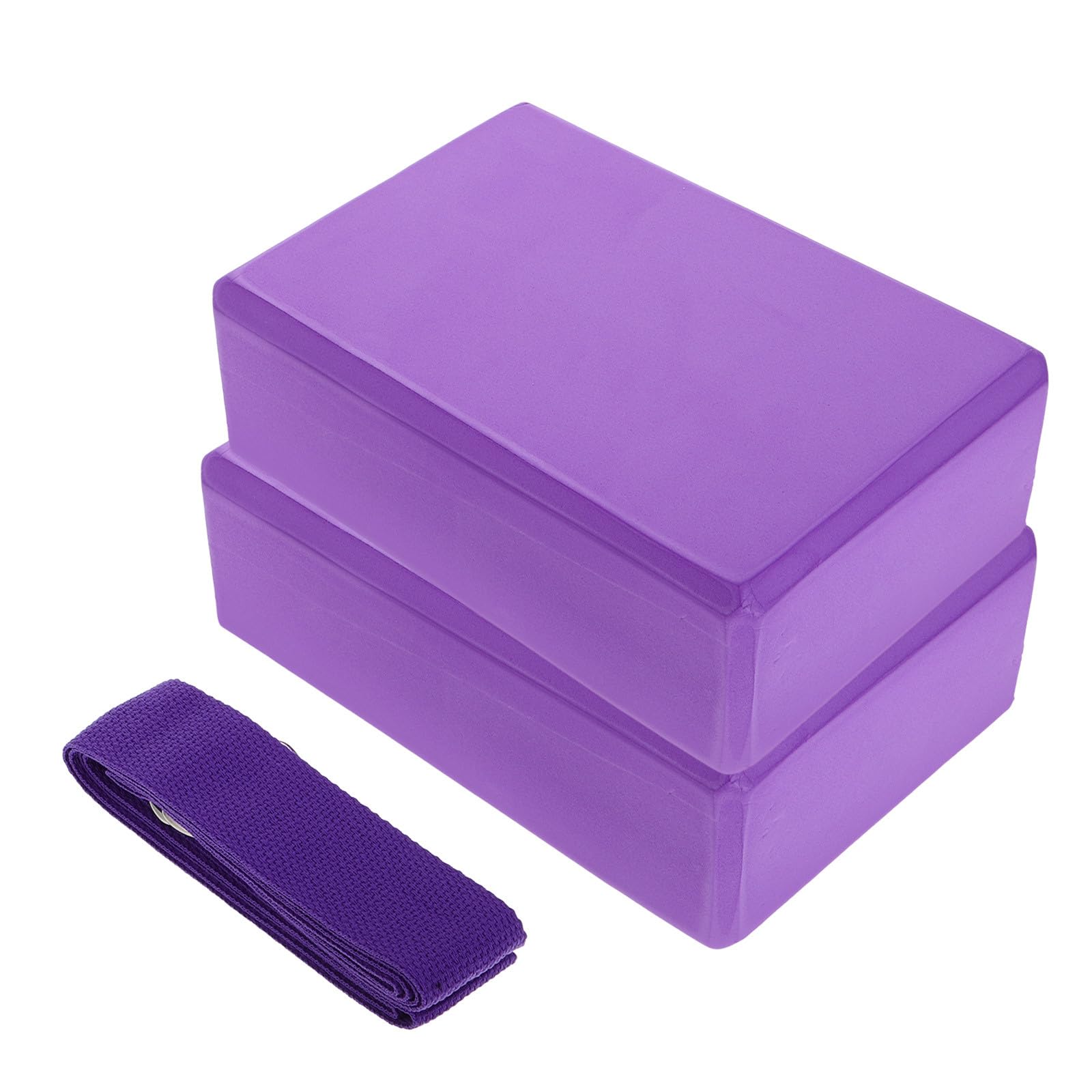 Blocchi Yoga in Eva Impugnatura Comoda Set 3 con Fascia per Stretching e Pilates e Facile da Trasportare per Sessioni in Palestra e Hot Yoga