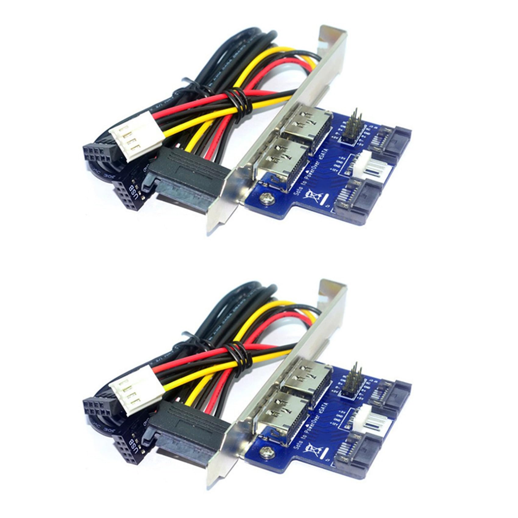 Eioeeklop 2X Computer Desktop Dual Port SATA per Alimentazione ESATA ESATAp 9Pin