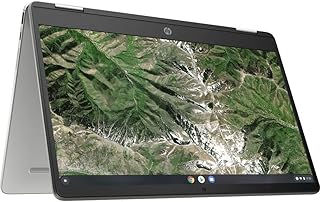 HP Newest Laptop X360 14a Chromebook 14in HD Touchscreen Intel Celeron 4GB DDR4 64GB eMMC WiFi Webcam Stereo Speakers Bluetooth 5 Chrome OS Silver Color (Renewed)