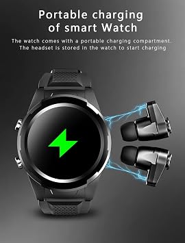 Smart Watch with Earbuds, 2 in 1 Bluetooth Smart Watch for Android iPhone, Fitness Tracker with Heart Rate Sleep Monitor, Long Time Standby Sports Smartwatch