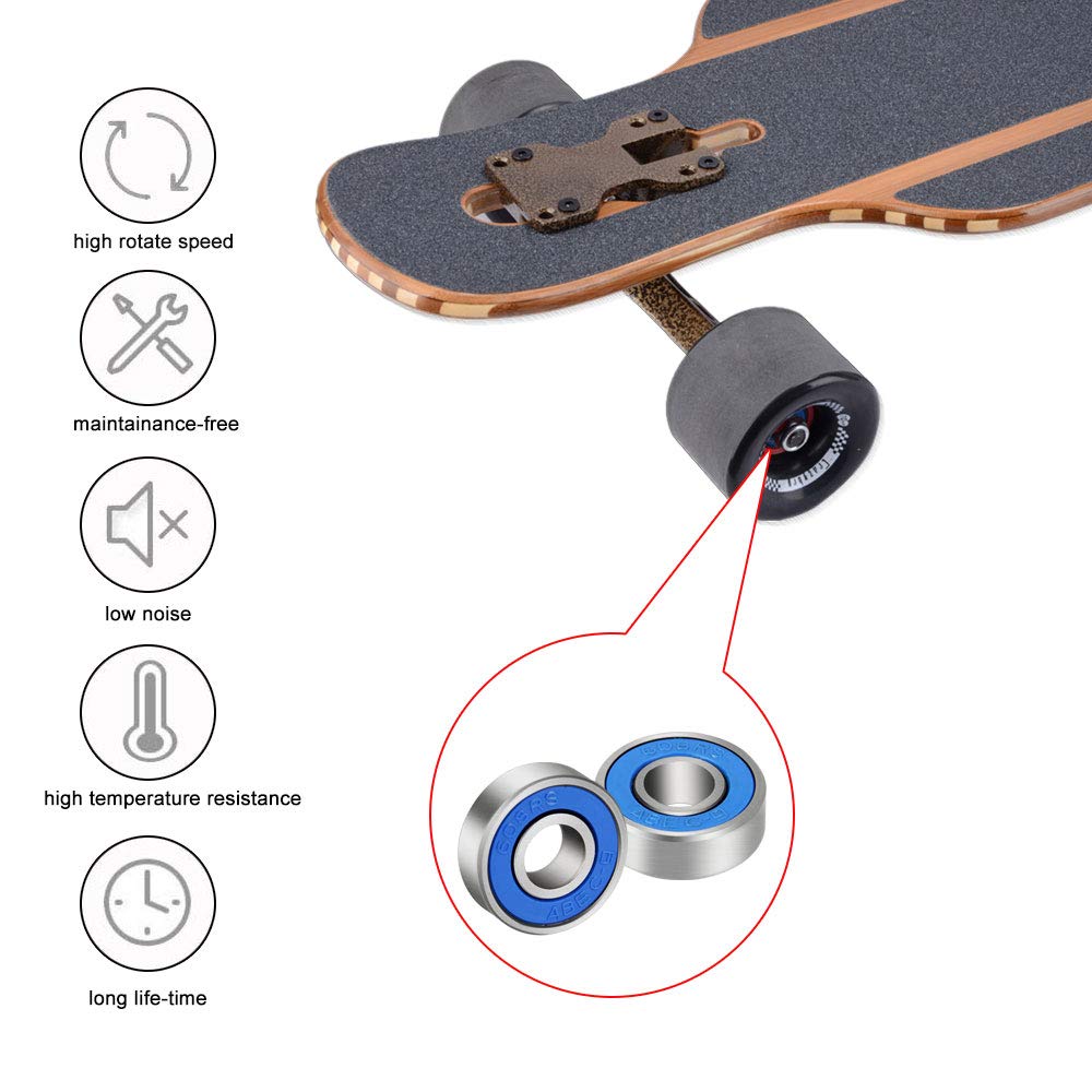 20 Pezzi Cuscinetto a Sfere 608RS in Metallo Mini Cuscinetti per Pattini Rollerblade Skateboard (8mm x 22mm x 7mm, Blu)