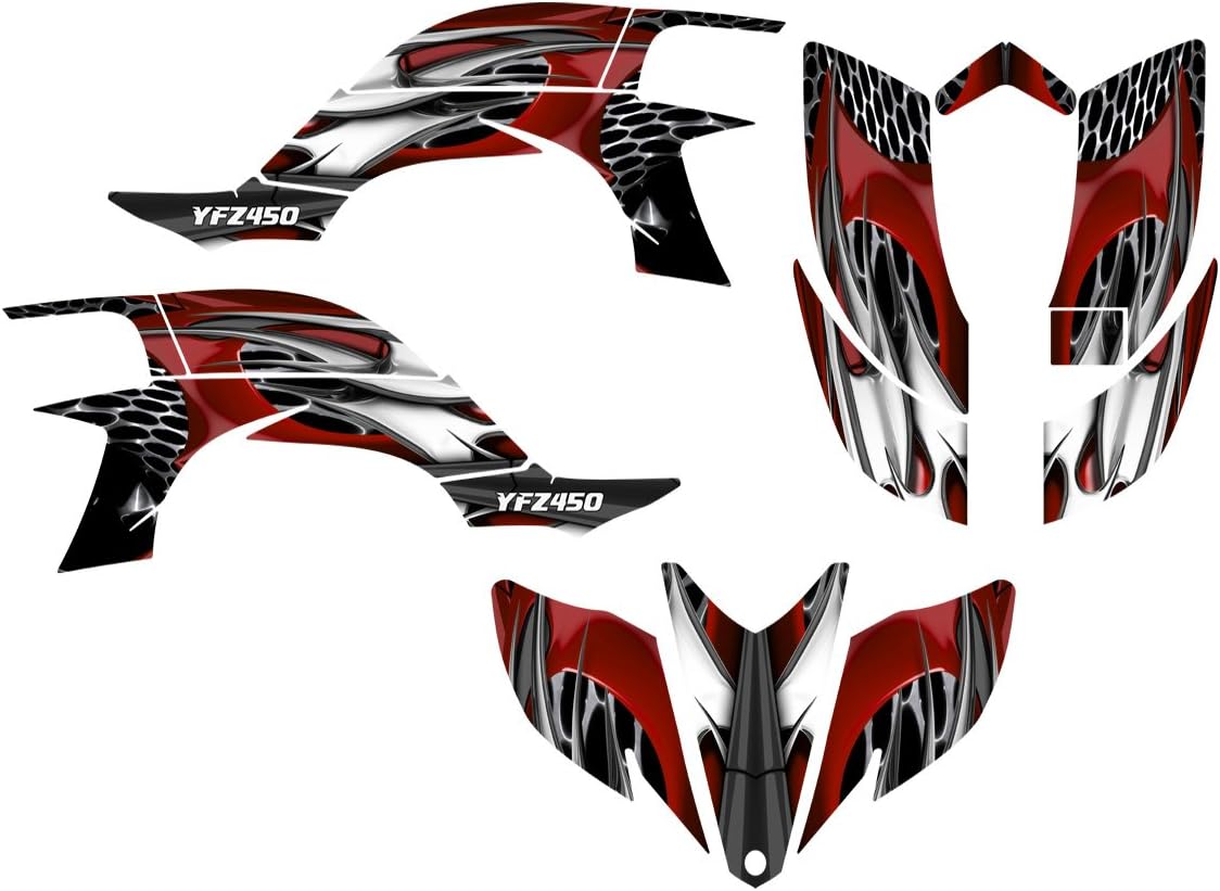 YFZ450 Graphics Decal Kit 2003-2008 by Allmotorgraphics NO4444 Red