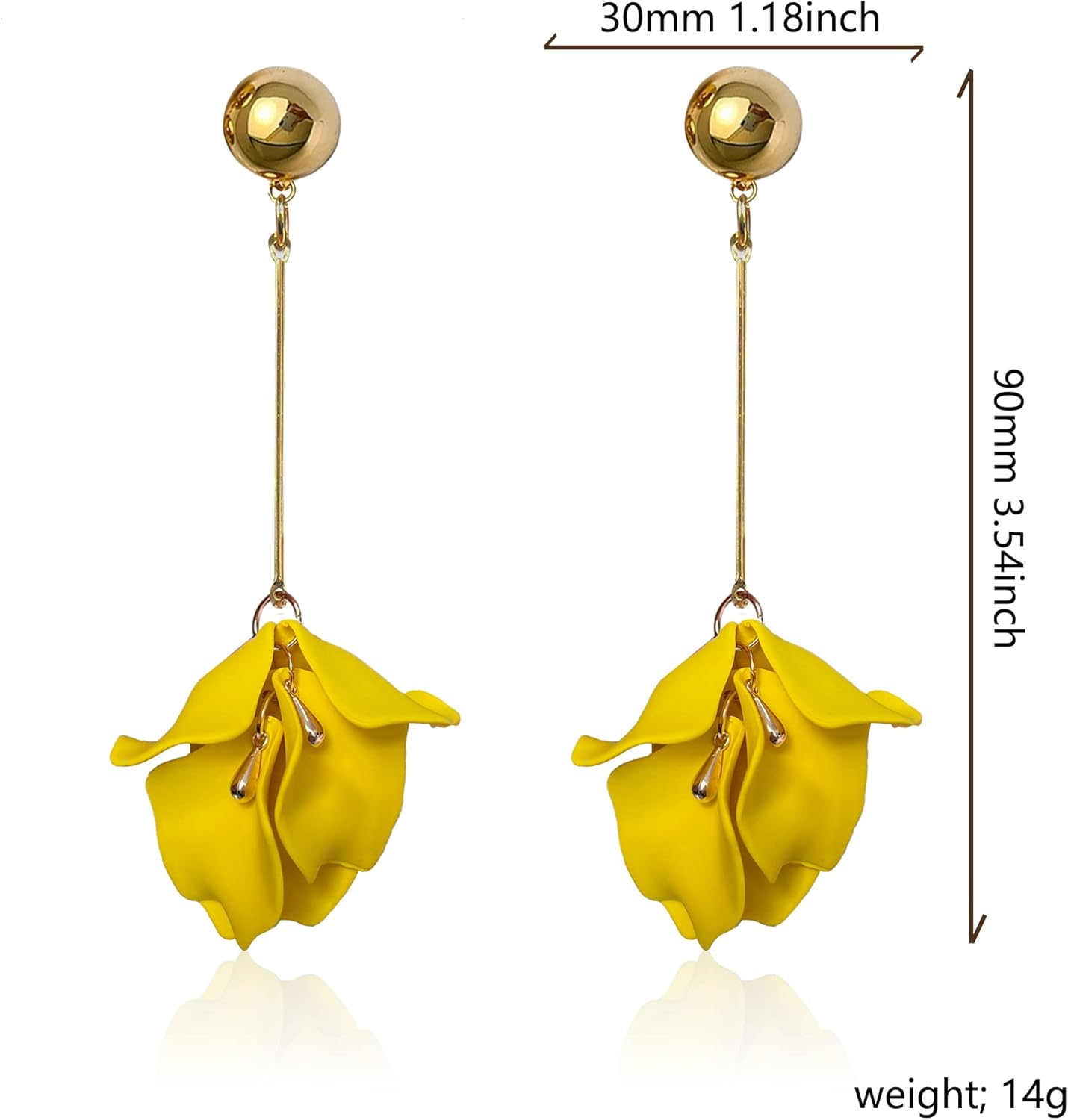 Acrylic Rose Petal Earrings Dangle Exaggerated Flower Earrings Drop Statement Multicolored Floral Tassel Earrings Valentine's Day Bridal Prom Gift - Image 4