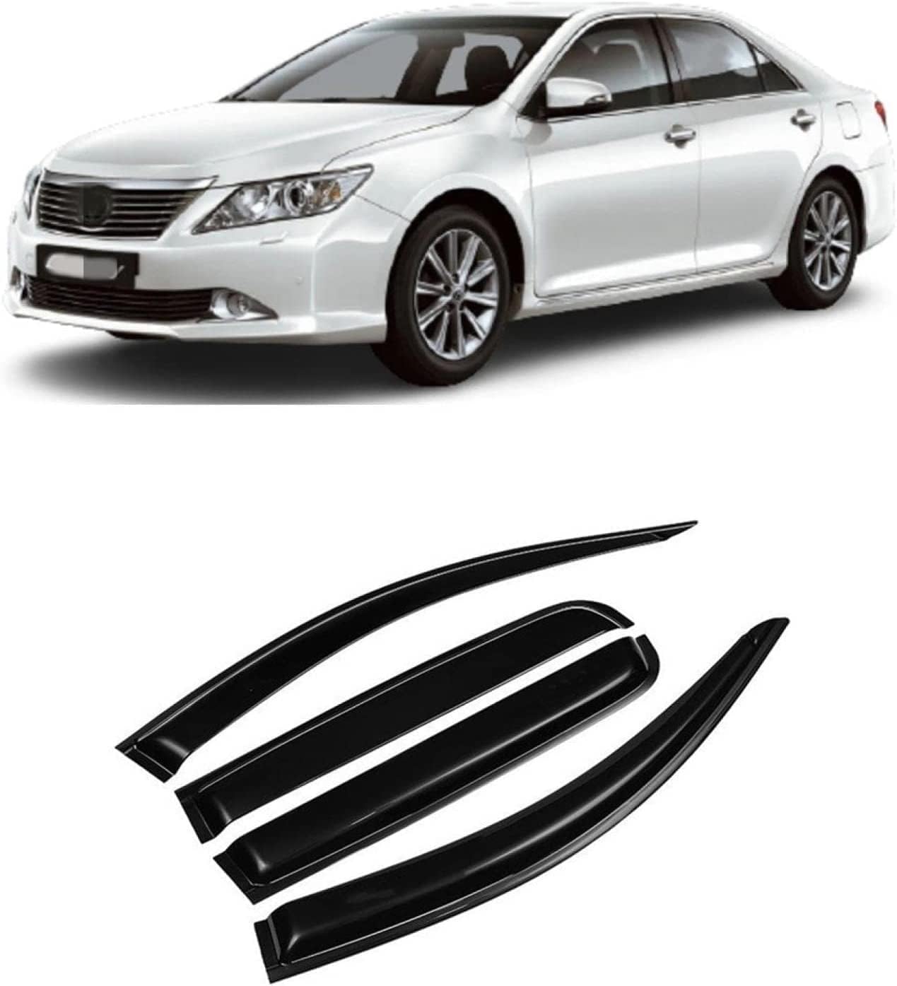 PANXUC Car Wind Deflectors for Camry 2012-2017, Side Window Wind Rain Deflector Window Visor Sun Rain Guard Smoke Guards