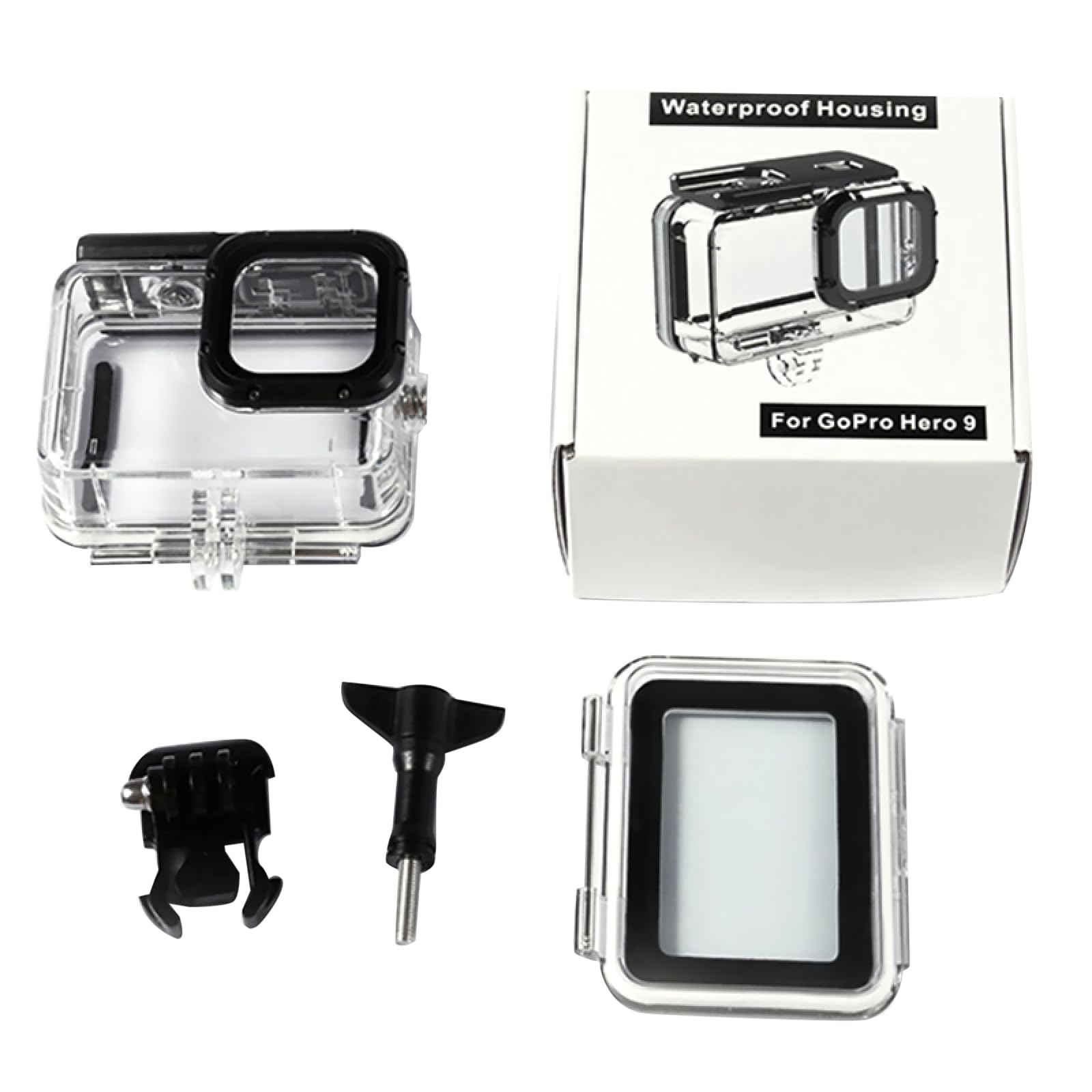 196ft / 60m Waterproof Housing Case Protective Underwater Dive Housing Case Shell with Bracket for Gopro 10 9 Camera