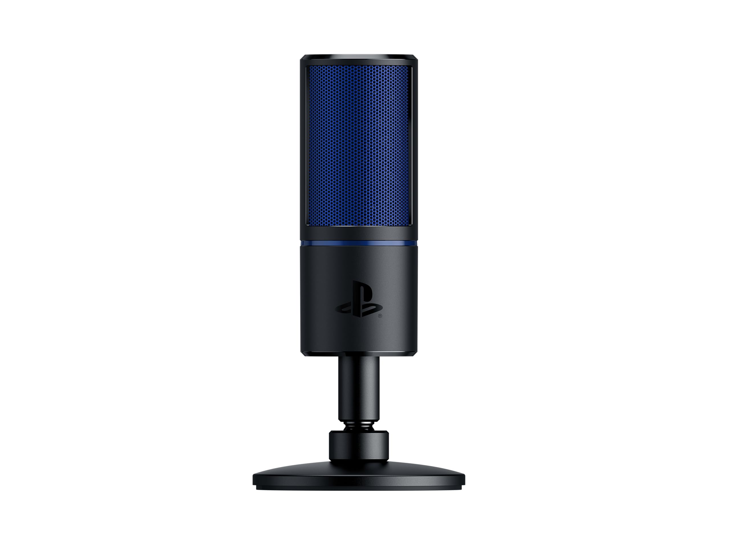 Razer Seiren X para PlayStation - Micrófono de condensador USB para transmisión en PS4 y PS5 (compacto con amortiguador, patrón de grabación supercardioide, botón de silencio) Negro-Azul