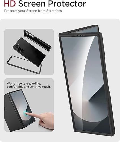 Miniatura 3 de Miimall Funda para Samsung Galaxy Z Fold 7 con protector de pantalla, funda delgada de grado militar para Galaxy Z Fold 7 antihuellas, a prueba