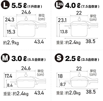 Amazon｜アサヒ軽金属 日本製 圧力鍋 3.0L ゼロ活力なべ M (5.5合炊き