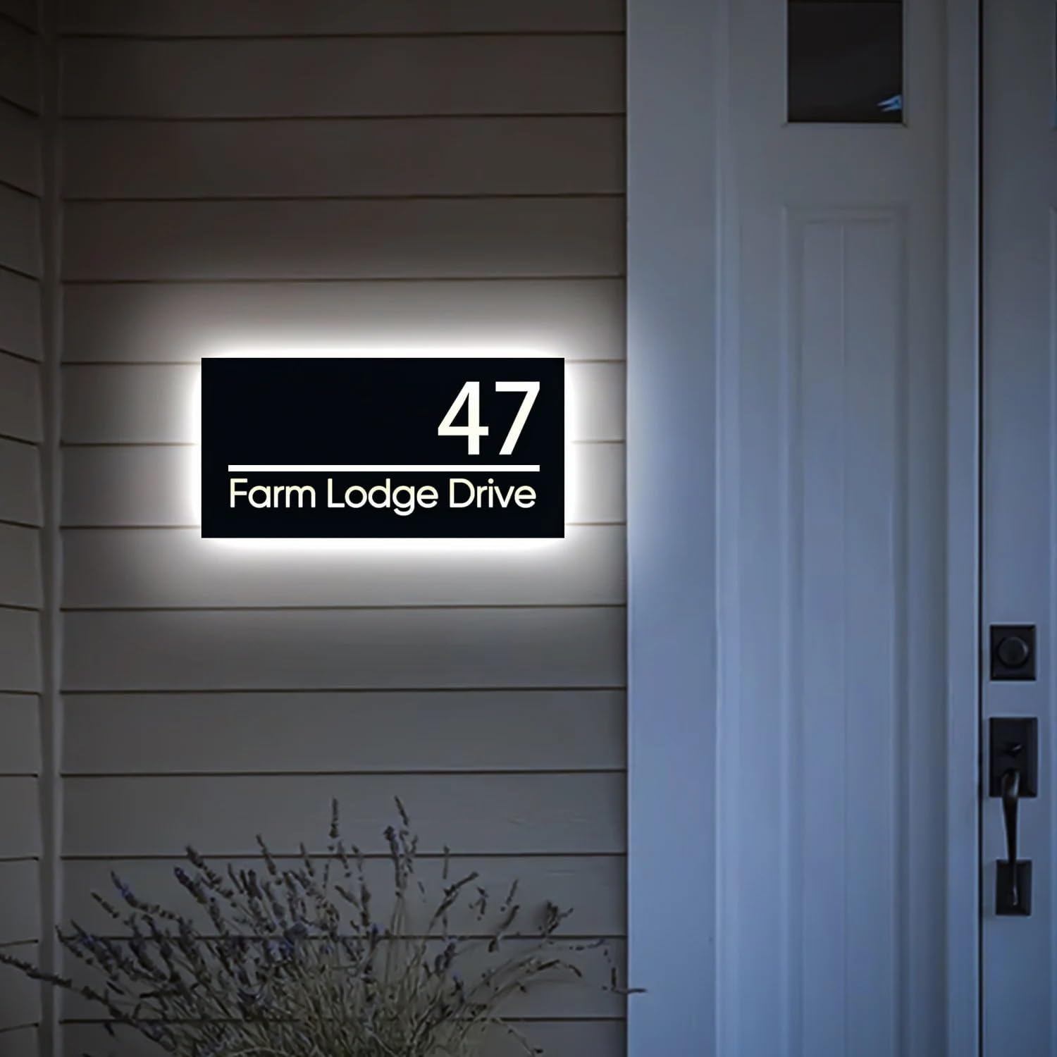 Personalized Modern Address Plaques With LED Light, Custom House Number Sign, Customizable Street Names And Numbers, Outdoor Waterproof Door Signs, Housewarming Gift(30x30cm)
