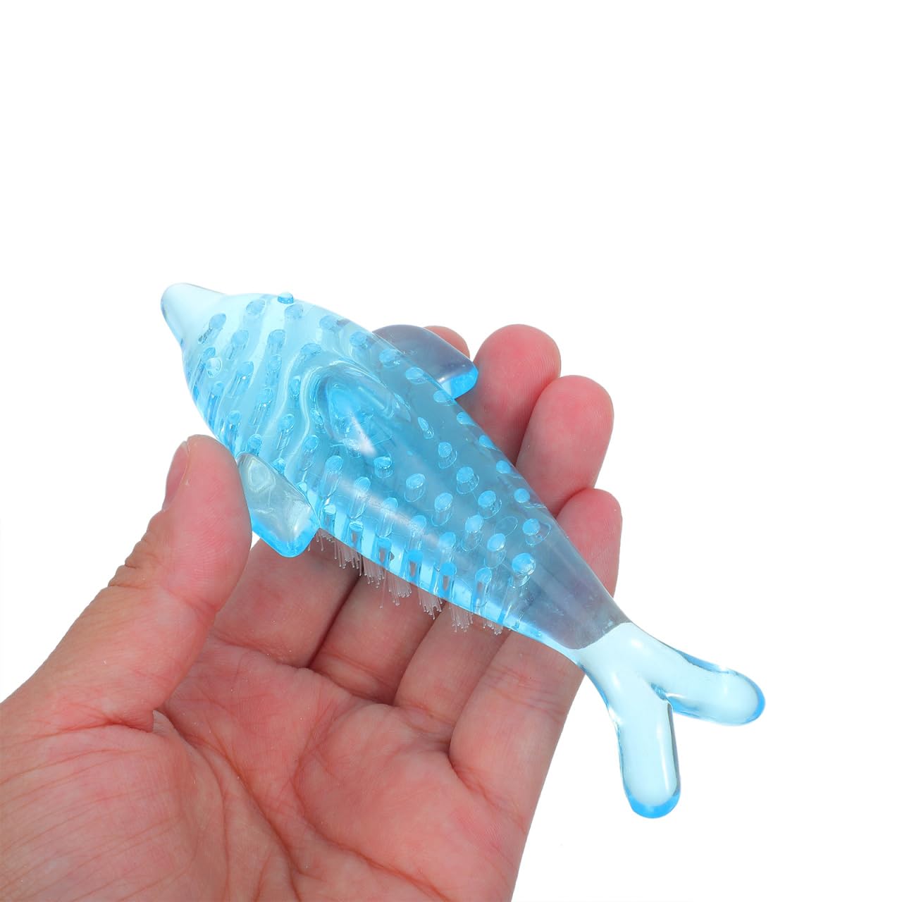KALLORY 4pcs Dolphin Nail Brush for Manicure Multi-functional Fingernail Cleaner Random Color Dust Cleaning Tools
