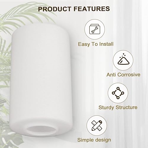 Miniatura 7 de KCO Reemplazo de pantalla de lámpara de vidrio cilíndrico blanco esmerilado, cubierta de lámpara de vidrio de repuesto para lámpara de araña,