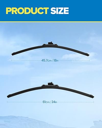 Miniatura 2 de PHILTOP Limpiaparabrisas de repuesto para automóvil de 24 + 18 pulgadas para Equinox 2018-2021, Corolla 2002-2008, Cruze 2011-2015, Frontier Optima