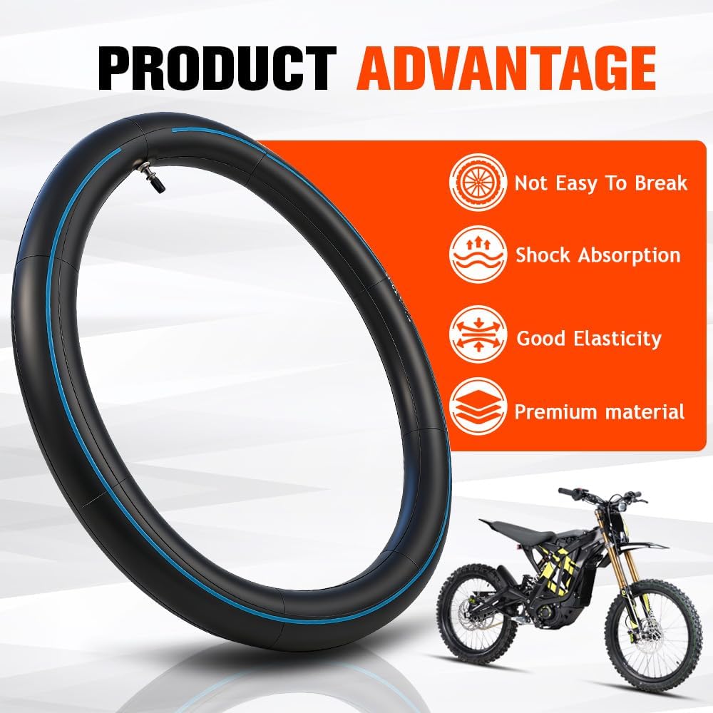 CHANGCHENG Dirt Bike Tire Inner Tube 2.00/2.25-19 Rubber Inner Tubes 19 Inch Motorcycle Tire Tube for Surron Electric Dirt Bike Light Bee S/X Segaway X260/X160/79Bike Falcon Pro Falcon GT