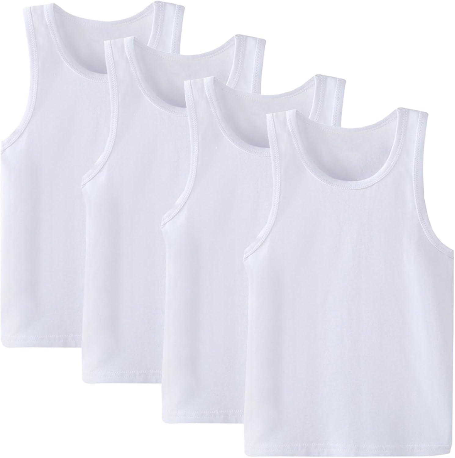2-10 Years Boys Vest Kids Tank Tops Cotton Shirt Sleeveless Soft Breathable Toddler Children Undershirts 4 Pack