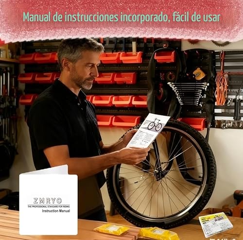 Miniatura 6 de Kit de reparación de neumáticos de bicicleta, kit de parches de tubo de bicicleta de 80 piezas con palancas de neumáticos de bicicleta, parche