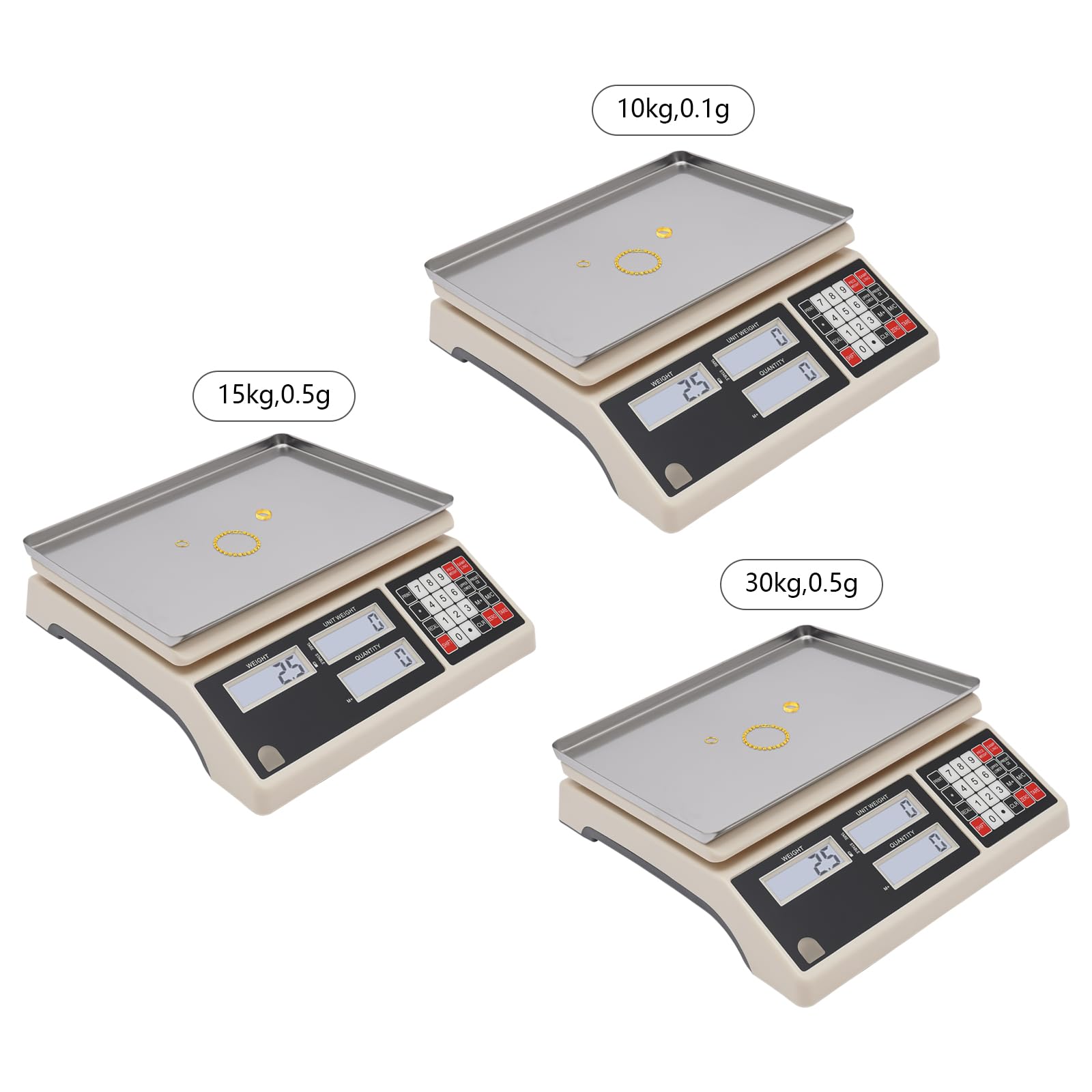Industrial Counting Scale with 2 Alarm Settings Models - Quantity Alarm (Counting) and Weight Alarm (Weight), Precision Counting Scale for Laboratories, School Education (g/kg/lb) (10kg/22lb, 0.1g)