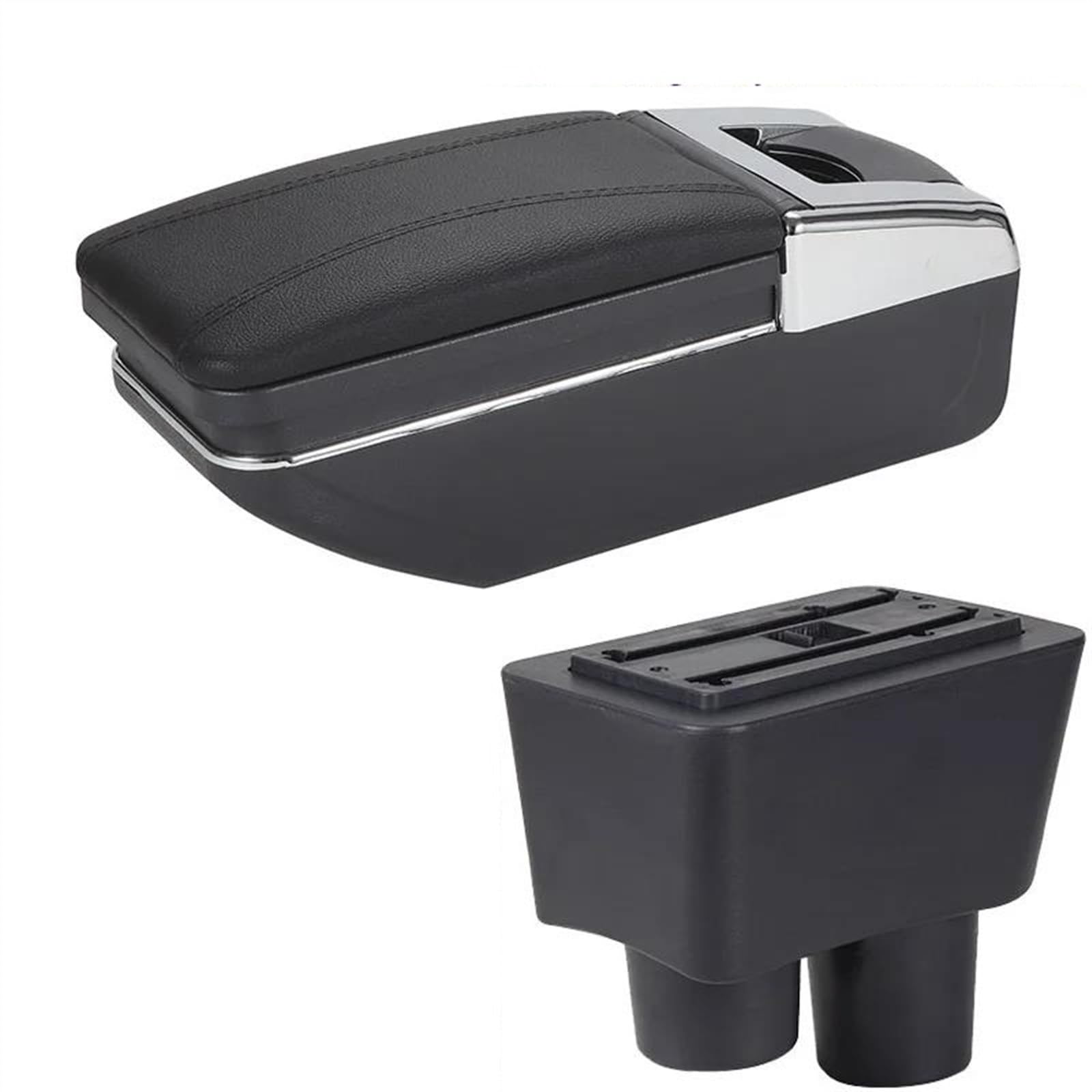 NMJLQW Storage Rack Car Armrest Special Storage Box Modification Parts For Almera For Versa(C2 Black line No USB)