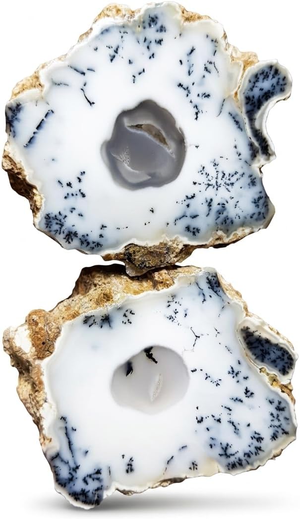 Dendritic Dreams: Split Opal & Agate - Unearth Merlinite's Secrets!