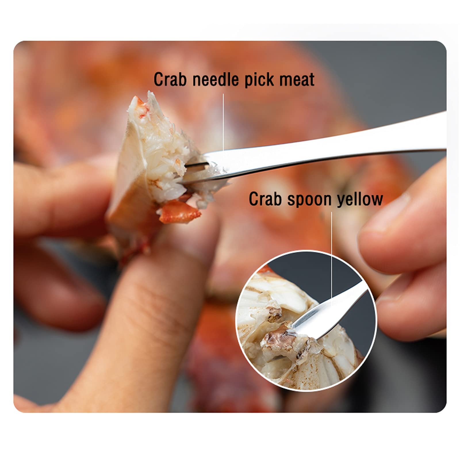 Juego de herramientas para mariscos, 6 piezas, galletas de mariscos y tenedor de mariscos, juego de cascanueces con caja de almacenamiento, herramientas domésticas para mariscos, mariscos, nueces, h