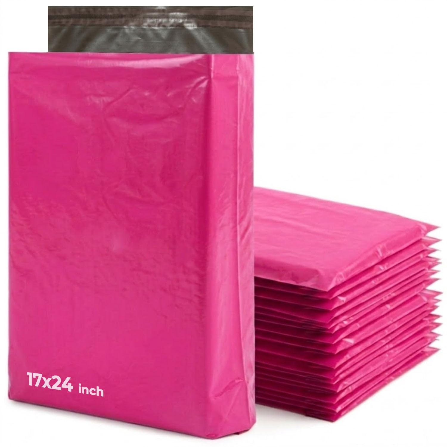 iSOUL Large Mailing Bags, 17x24 Strong Large Vinted Mailing Postal Postage Bags [Use in Parcel, Delivery, Shipping, Mail, Package] [432mm x 610mm] Hot Pink Bags