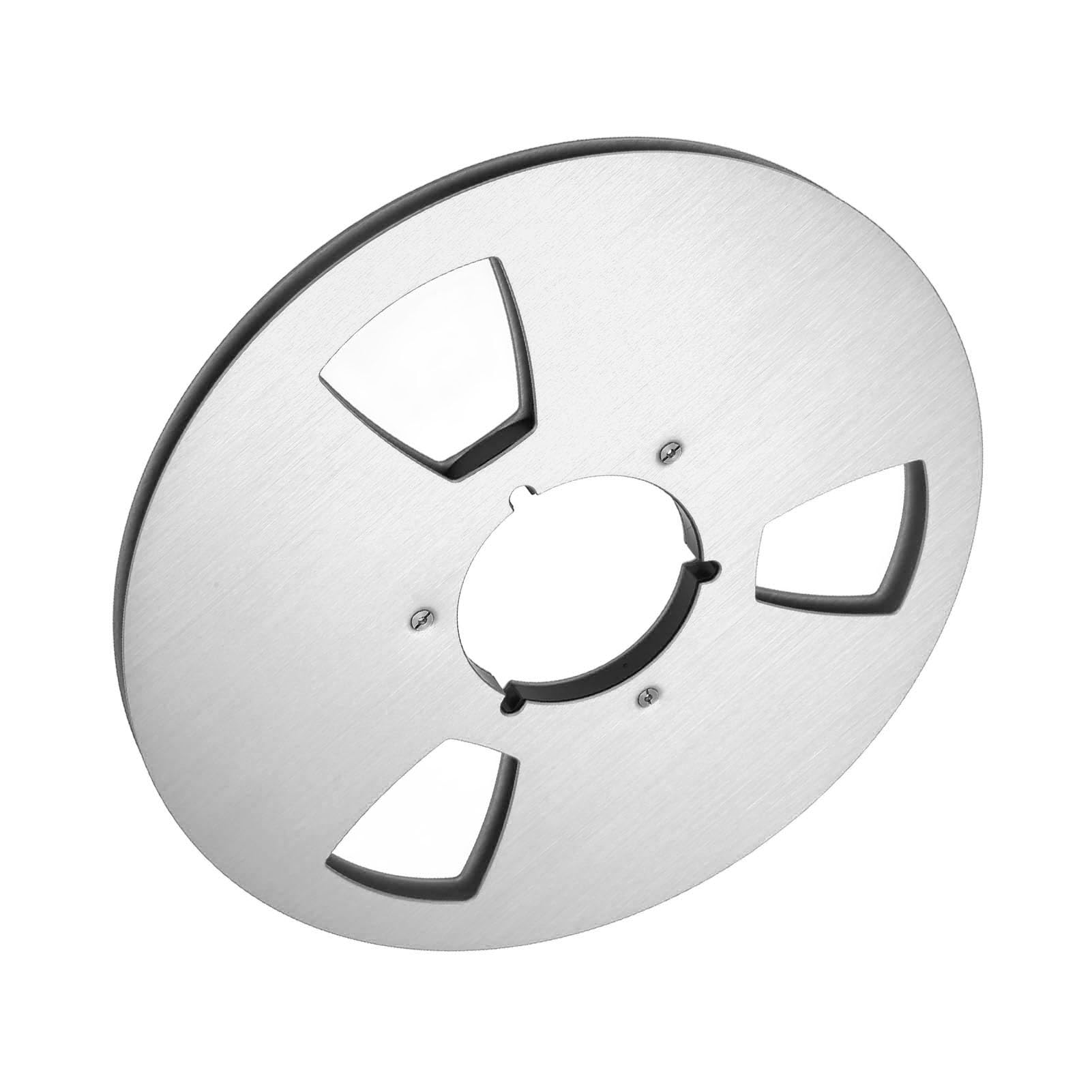 Carrete Vacío de Cinta de, Tornillo de Acero Inoxidable 3 Agujeros 1/4 10,5 Pulgadas Carrete de Recogida Vacío para Reproductor de Cinta de Carrete (Plata)