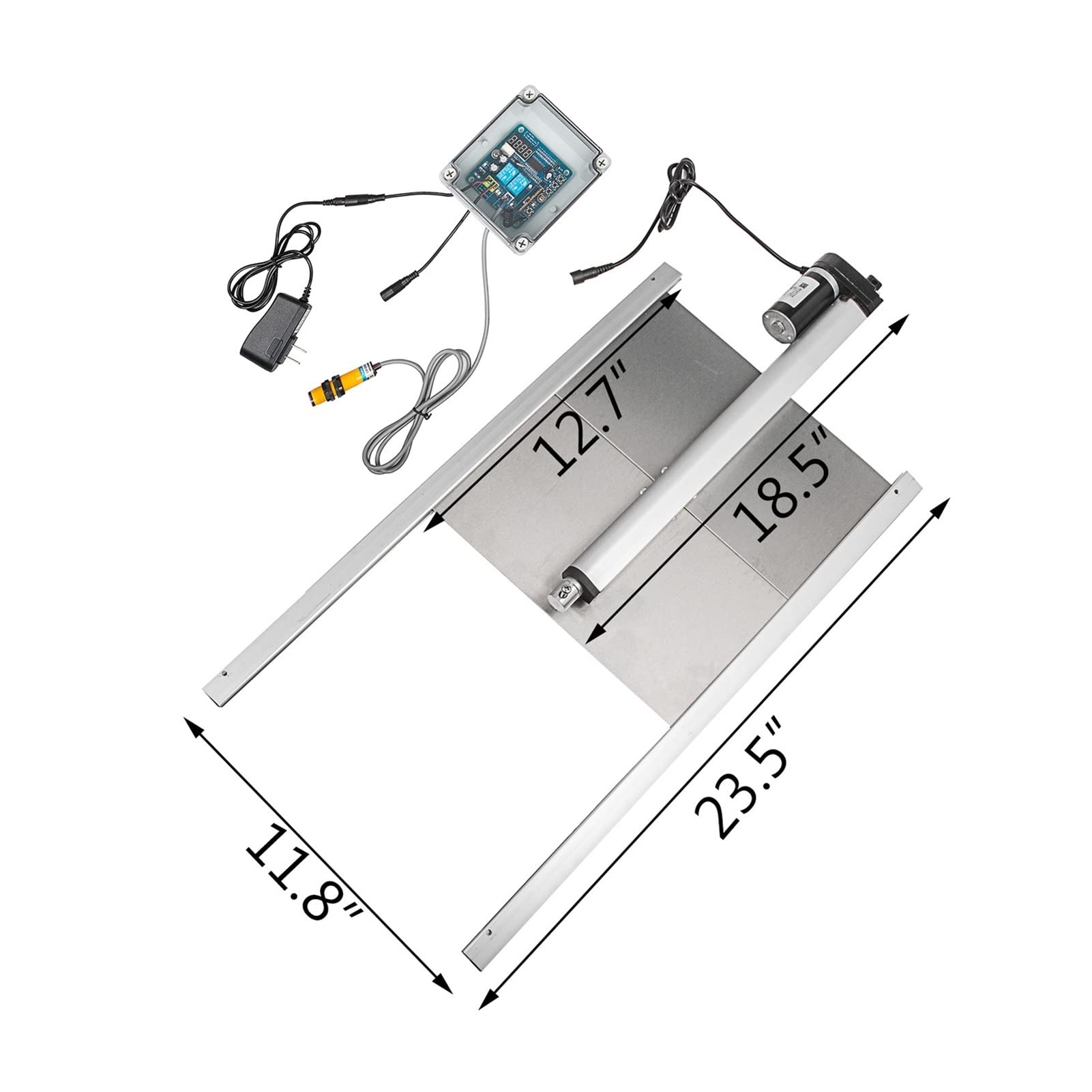 Lagerausstattung, Automatische Hühnertüröffner Kits W/Time Sensor Induktion Haustiere Türöffnung mit Infrarotsensor Automatiköffner(12.6Wx11.8H in)