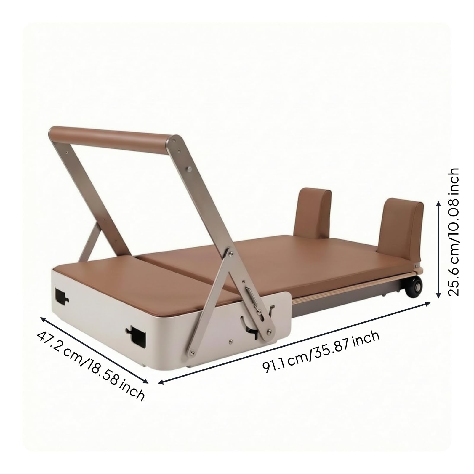 kowaku Lettino da Pilates Stabile Attrezzo Pilates con Ruote Resistente Riformatore per Casa