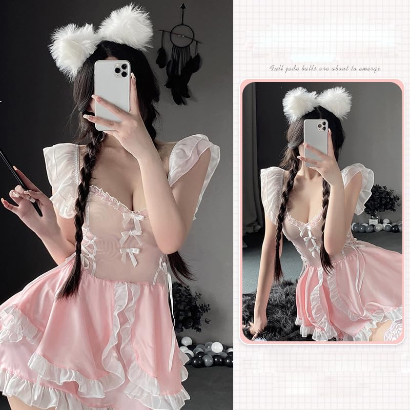 Disfraz de Halloween para mujer tipo sirvienta anime y lencería sexy 4
