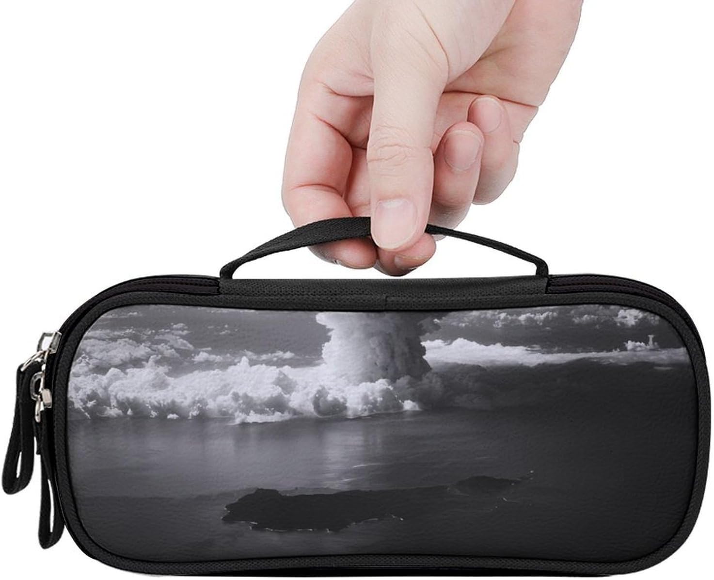 Mushroom Cloud Travel Makeup Bag Tote Cosmetic Organizer Handbag image 3