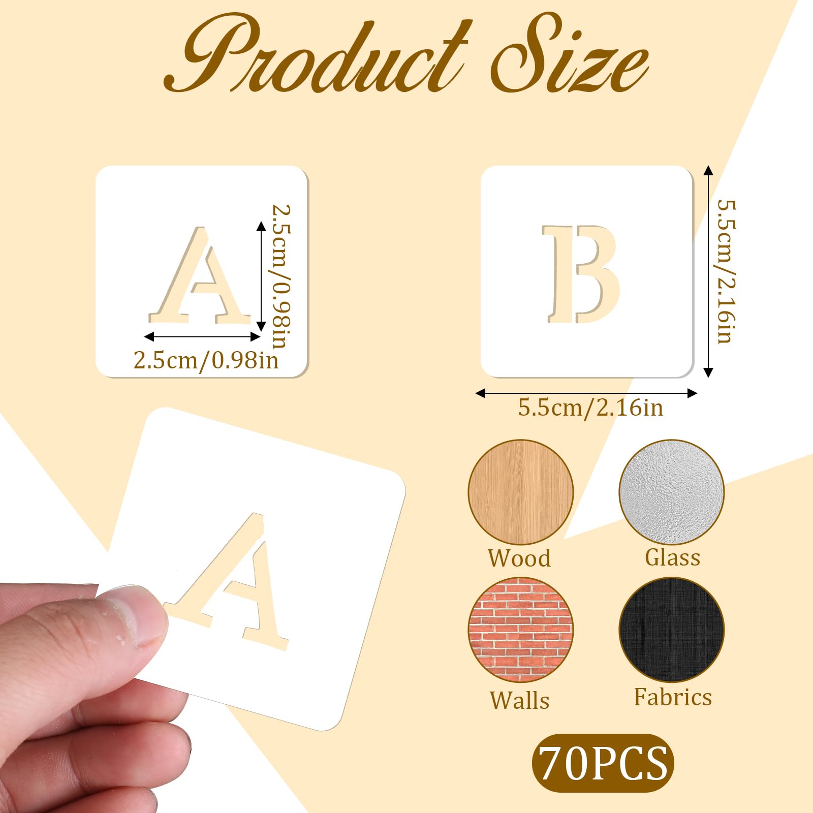 1 Inch Alphabet Letter Stencils, 70 Pcs Letter and Number Stencil ...