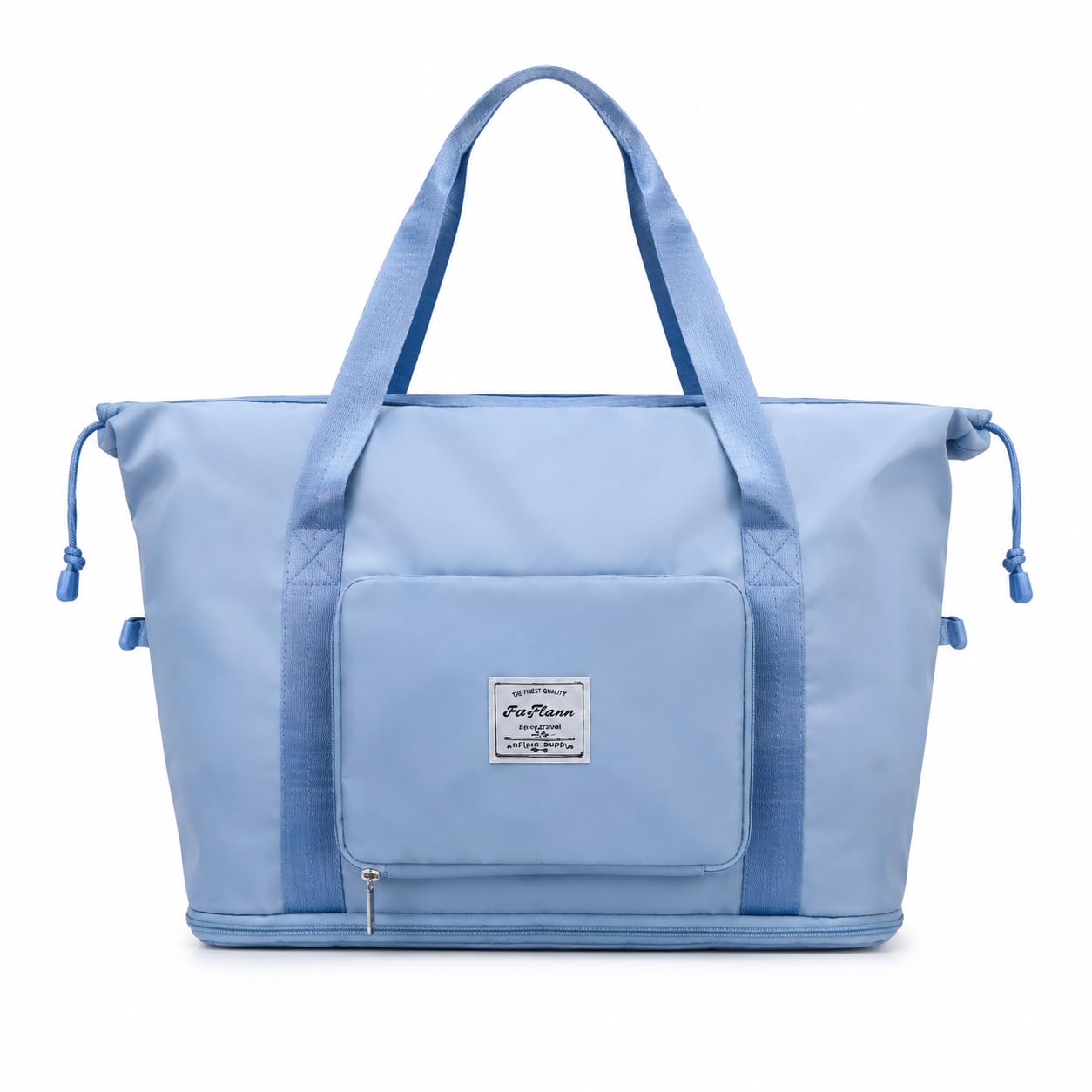 Foldable Travel Duffle Bag for Men & Women | Large Capacity Luggage Storage Bag with Shoe Compartment | Waterproof Gym & Weekend Travel Bag with Trolley Sleeve (Blue)-image-45