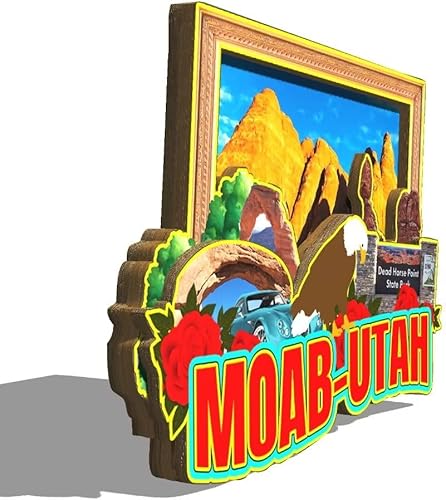 Miniatura 2 de Moab Utah - Imán de madera para nevera, diseño 3D, para viajes, coleccionables, recuerdos, decoración hecha a mano