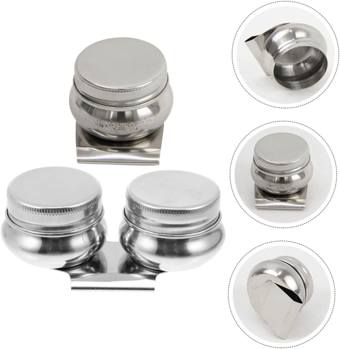 TEHAUX 2pcs Stainless Steel Turpentine Dipping Jar for Outdoor Painting Small Art Supply Design for Oil Painting and Watercolor Mixing Activities