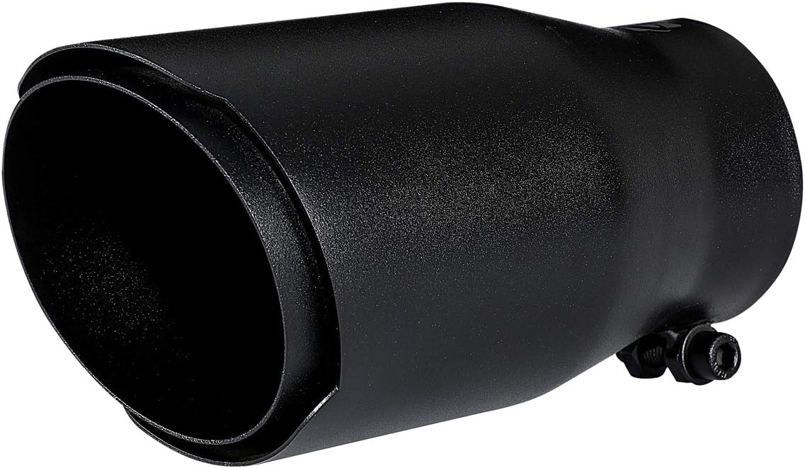 Black Exhaust tip - 3 Inch Inlet Bolt on Design- Stainless Steel Car Muffler Tips 3" ID x 4"OD x 8"L