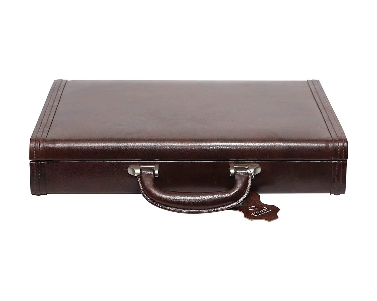 C COMFORT?- Genuine Leather Briefcase Laptop Compartment Expandable Features High-Security Combo Number Lock Briefcase Bag for Men| D-L:17" H:12.5" B:3"