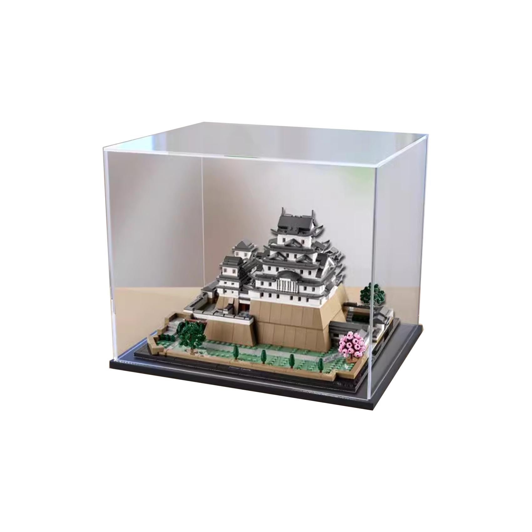 Akrylowa gablota, do modelu zamku Lego 21060 Building Himeji, pyłoszczelna przezroczysta gablota z kolekcjami. (tylko pudełko wystawowe) (czarna podstawa)